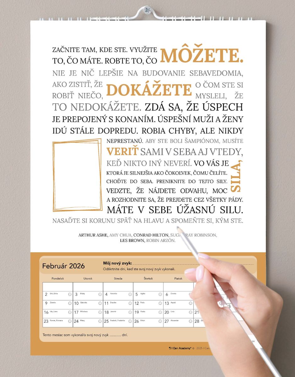 Motivačný kalendár 2026 od I Can Academy (predpredaj) – Obrázok 4