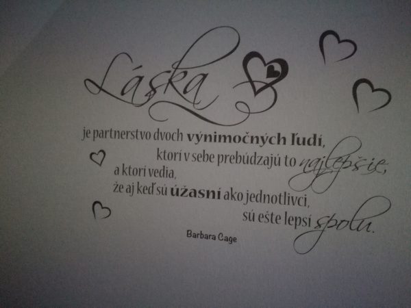 Láska je partnerstvo - nálepka na stenu (čierna 90 x 64) - Image 7