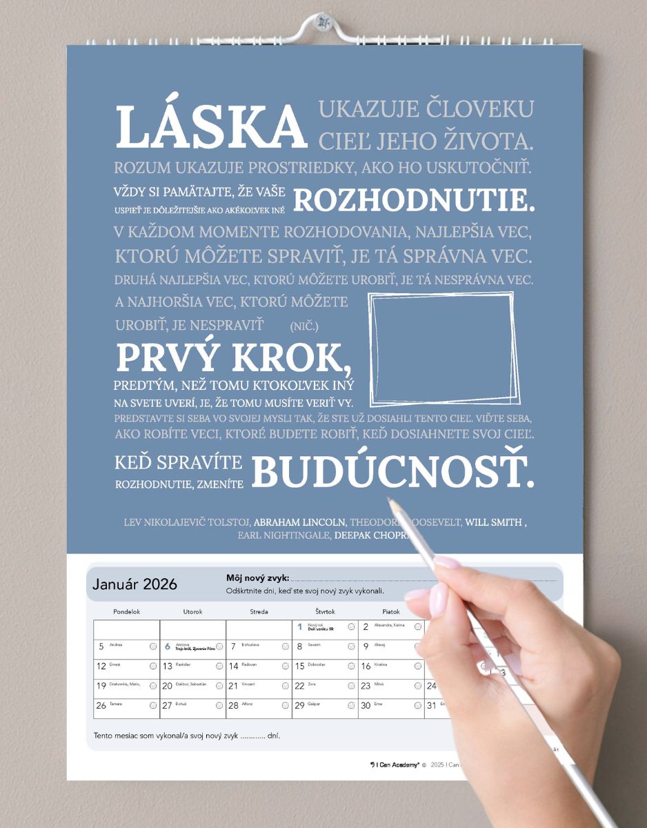 Motivačný kalendár 2026 od I Can Academy (predpredaj) – Obrázok 3
