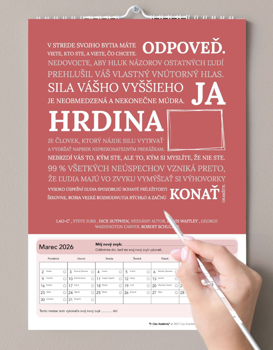 Motivačný kalendár 2026 od I Can Academy (predpredaj) – Obrázok 5