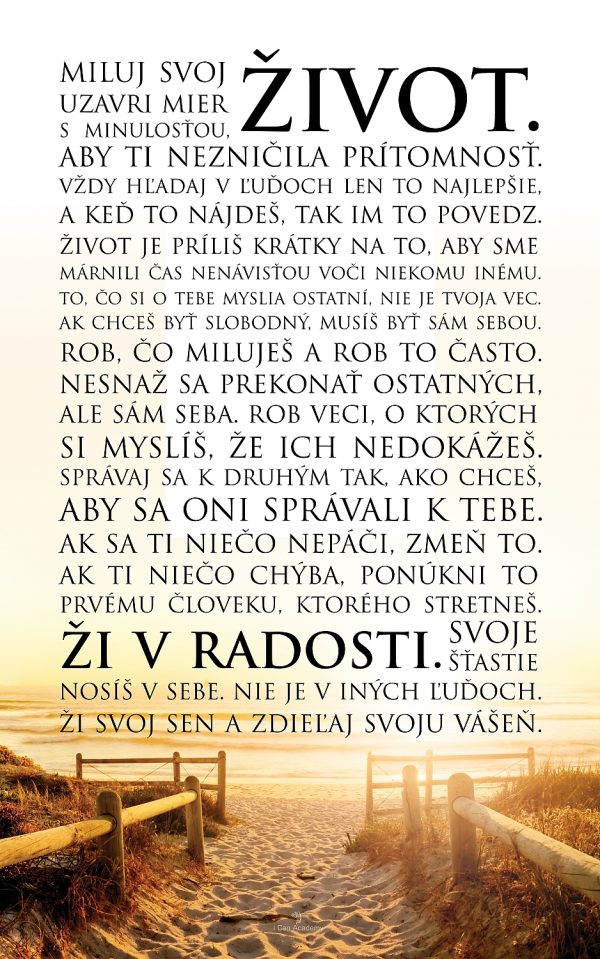 Miluj svoj život - na mieru motivačný obraz