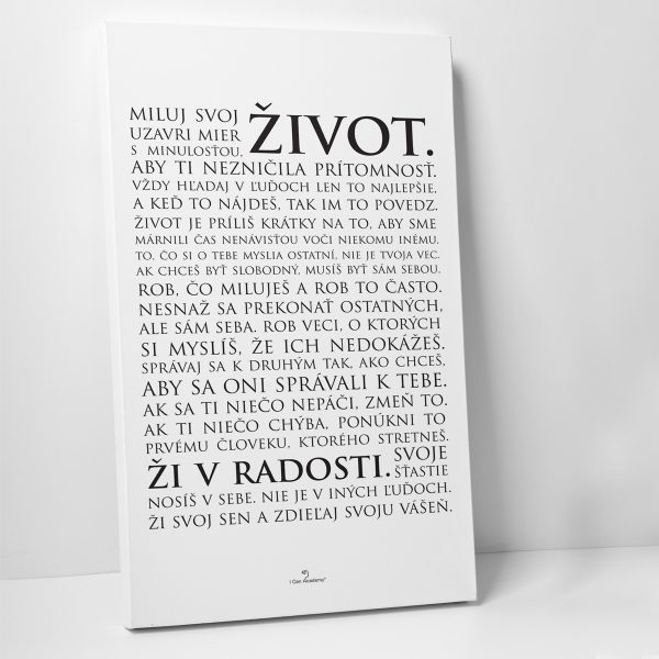 Miluj svoj život -  motivačný obraz
