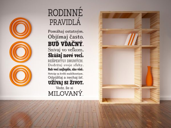 Rodinné pravidlá - nálepka na stenu - Image 2