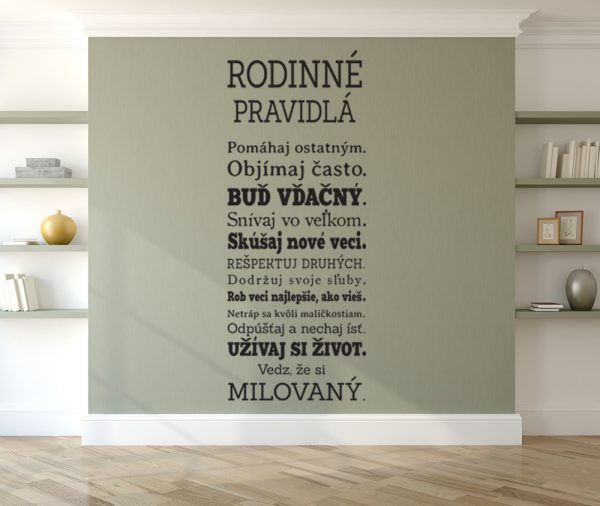 Rodinné pravidlá - nálepka na stenu - Image 3