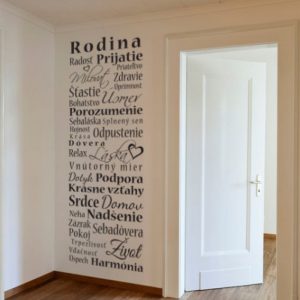 Slová rodinné - nálepka na stenu