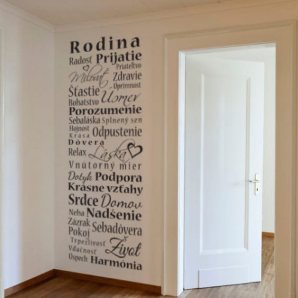 Slová rodinné - nálepka na stenu