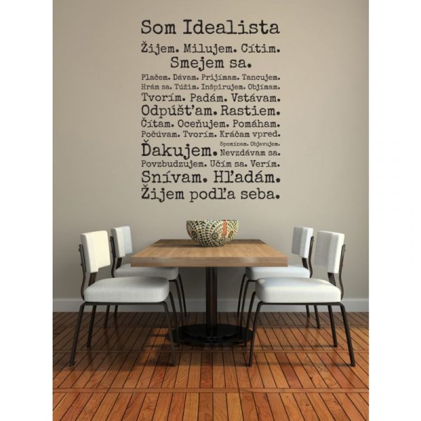 Som idealista - nálepka na stenu - Image 2