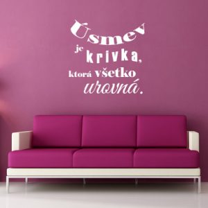 Úsmev je krivka - nálepka na stenu