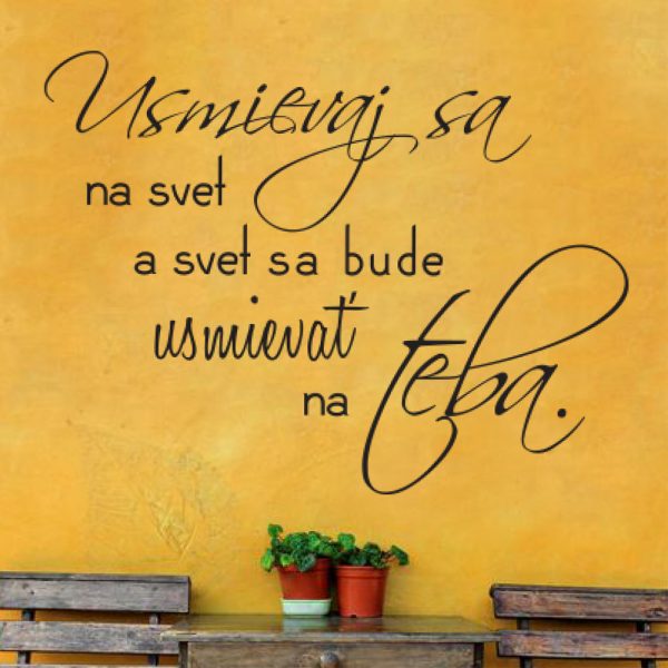 Usmievaj sa na svet - nálepka na stenu